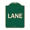 Signmission Designer Series Sign-Lane, Green & Tan Heavy-Gauge Aluminum Sign, 24" x 18", G-1824-23890 A-DES-G-1824-23890 - alternate 1